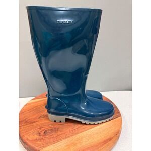 Tingley Navy Blue Rubber‎ Rain Boots Tall Waterproof Glossy Work Boots